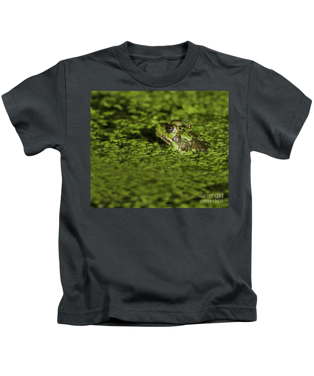 Frog Kids T-Shirt featuring the photograph Up to my Neck by Jan Killian
