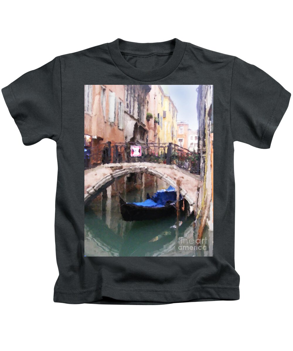 Veince Kids T-Shirt featuring the photograph Venice Canal digital art composition by JBK Photo Art