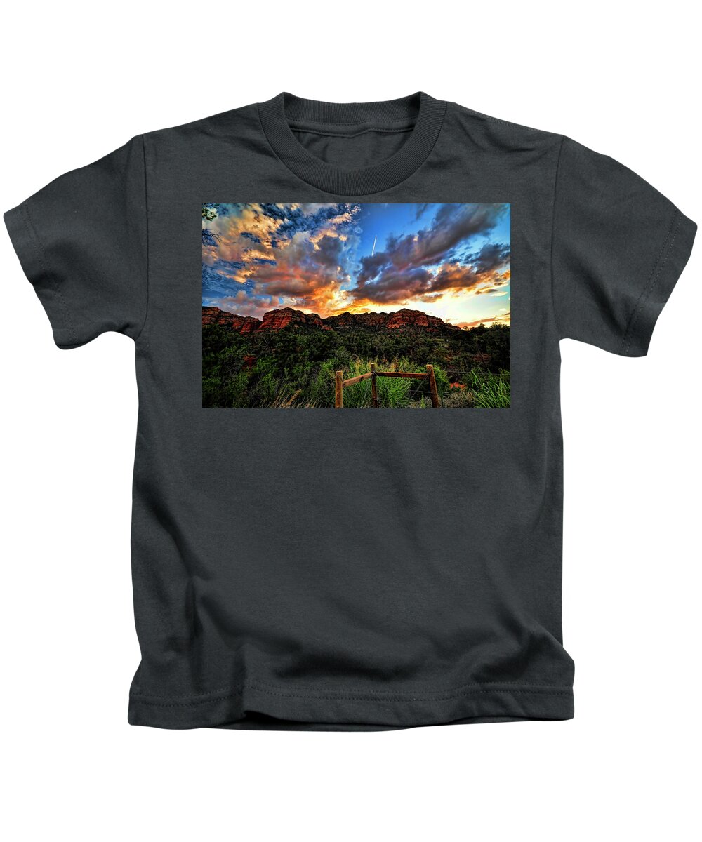 Arizona Kids T-Shirt featuring the photograph View From the Fence by Saija Lehtonen