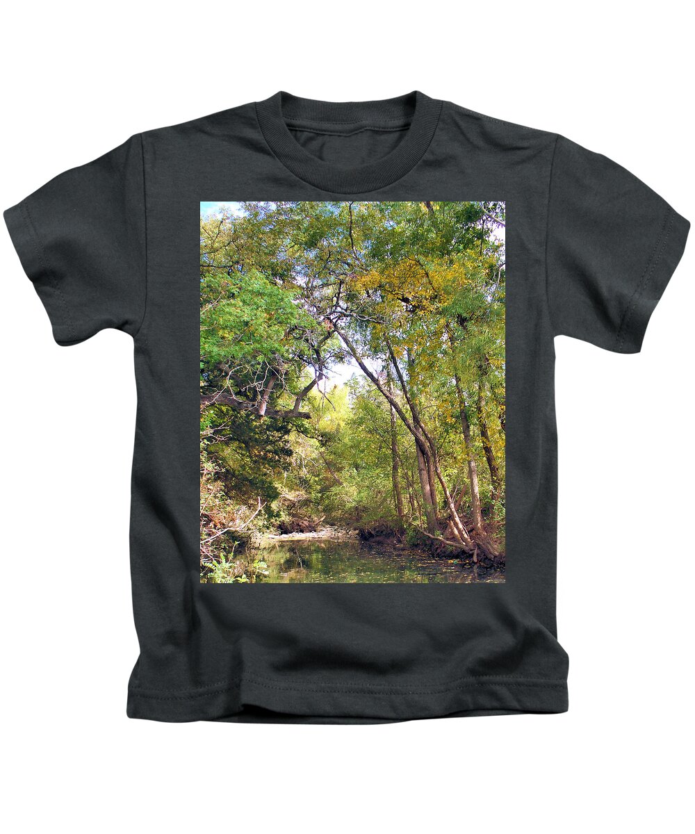 Walnut Creek Kids T-Shirt featuring the painting Walnut Creek by Troy Caperton
