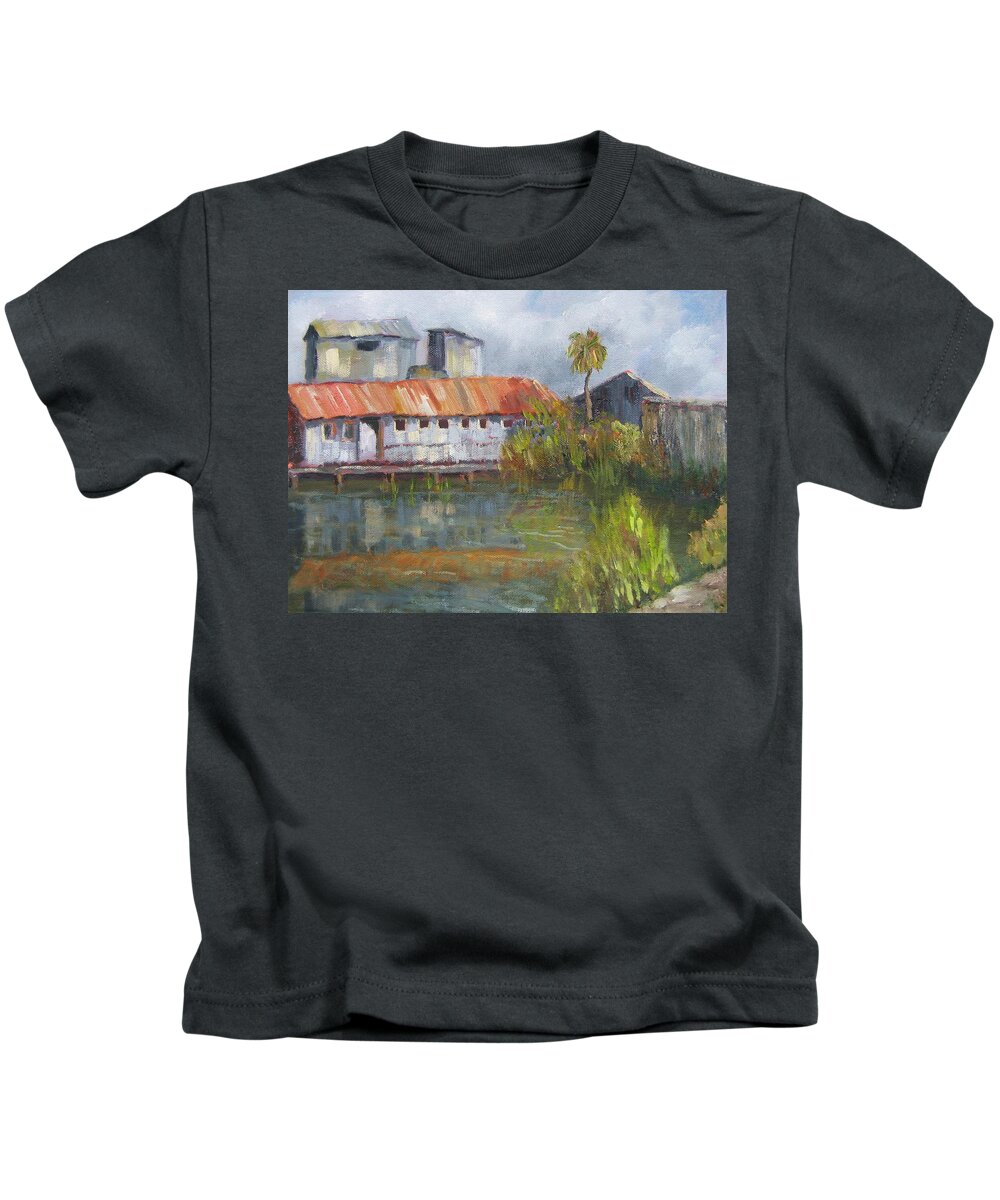 Oyster House Kids T-Shirt featuring the painting Water Street Seafood by Susan Richardson
