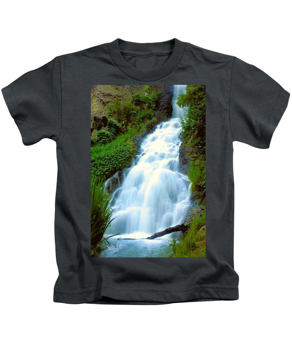 Golden Kids T-Shirt featuring the photograph Waterfalls in Golden Gate Park by Bryant Coffey