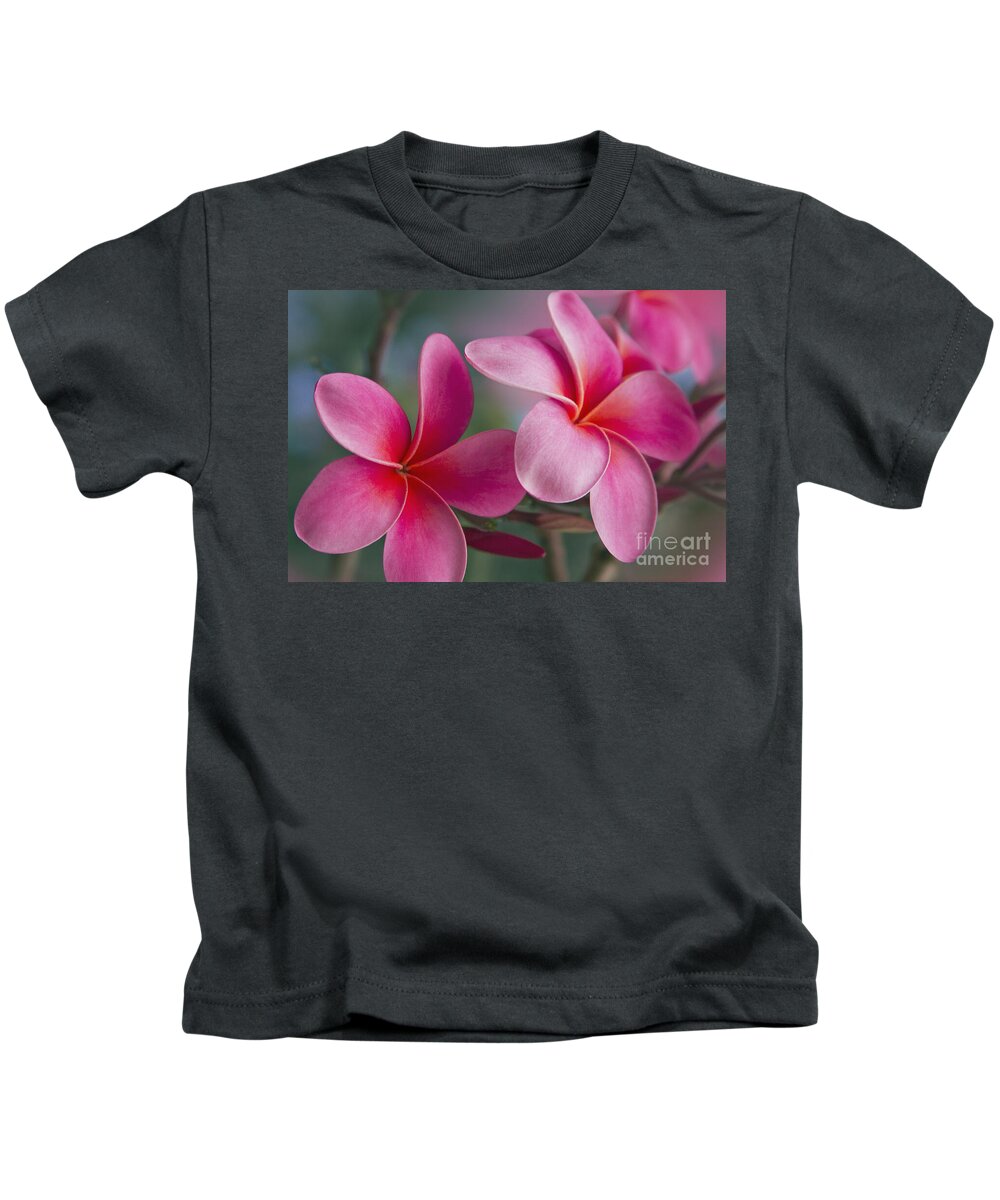 Pink Plumeria Kids T-Shirt featuring the photograph We were together . . . by Sharon Mau