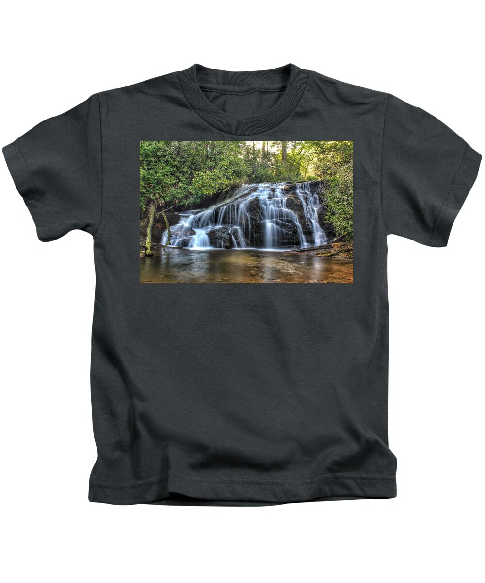 White Owl Falls Kids T-Shirt featuring the photograph White Owl Falls by Chris Berrier