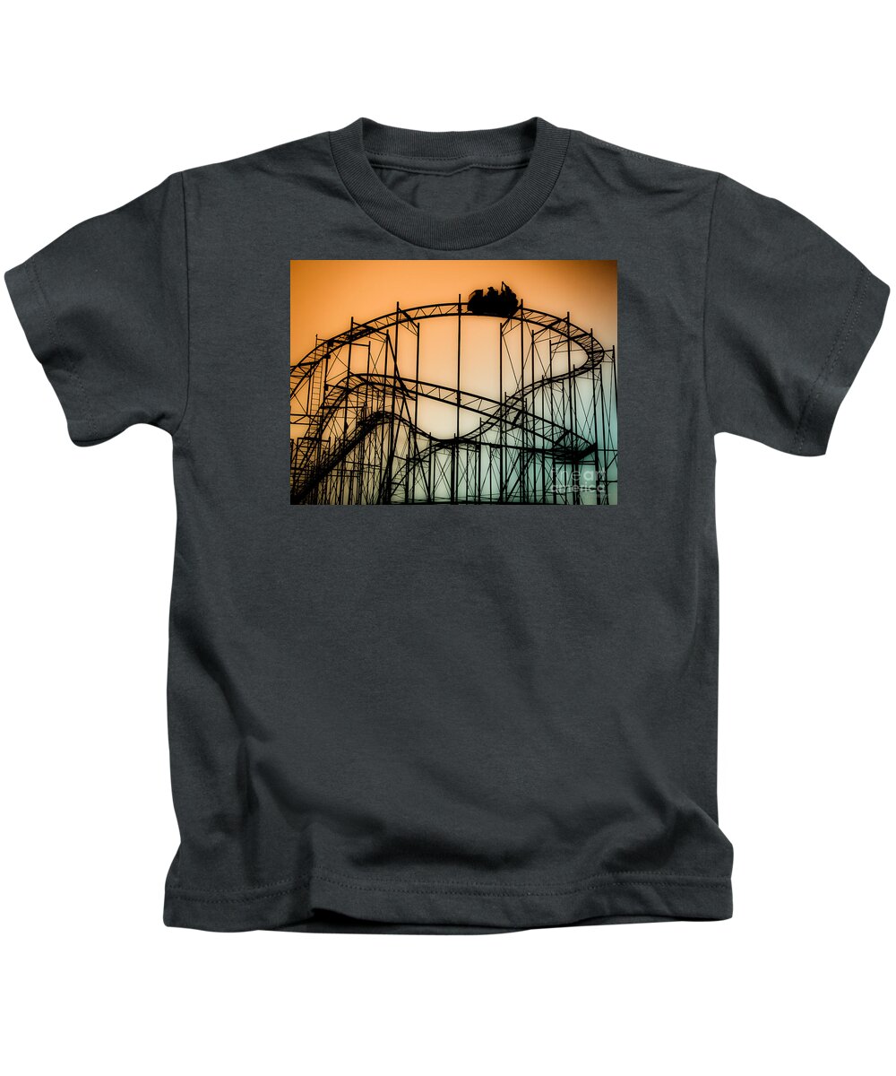 Rollercoaster Kids T-Shirt featuring the photograph Wild at Night by Colleen Kammerer