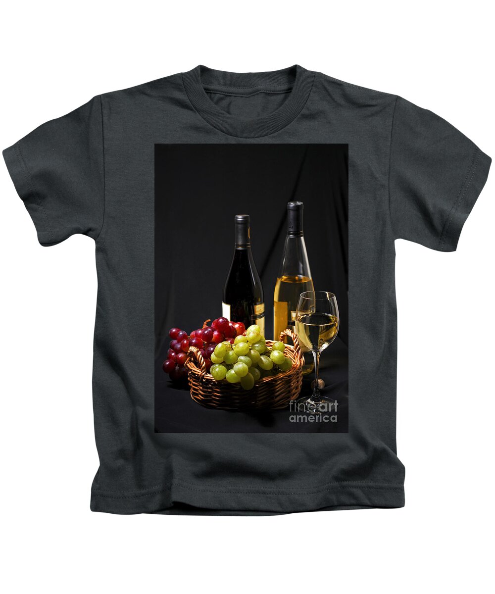 Wine Kids T-Shirt featuring the photograph Wine and grapes by Elena Elisseeva