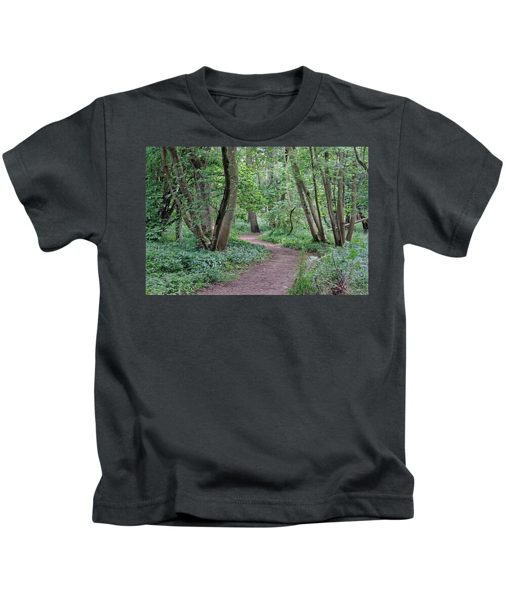 Woodland Path Kids T-Shirt featuring the photograph Woodland Path by Tony Murtagh