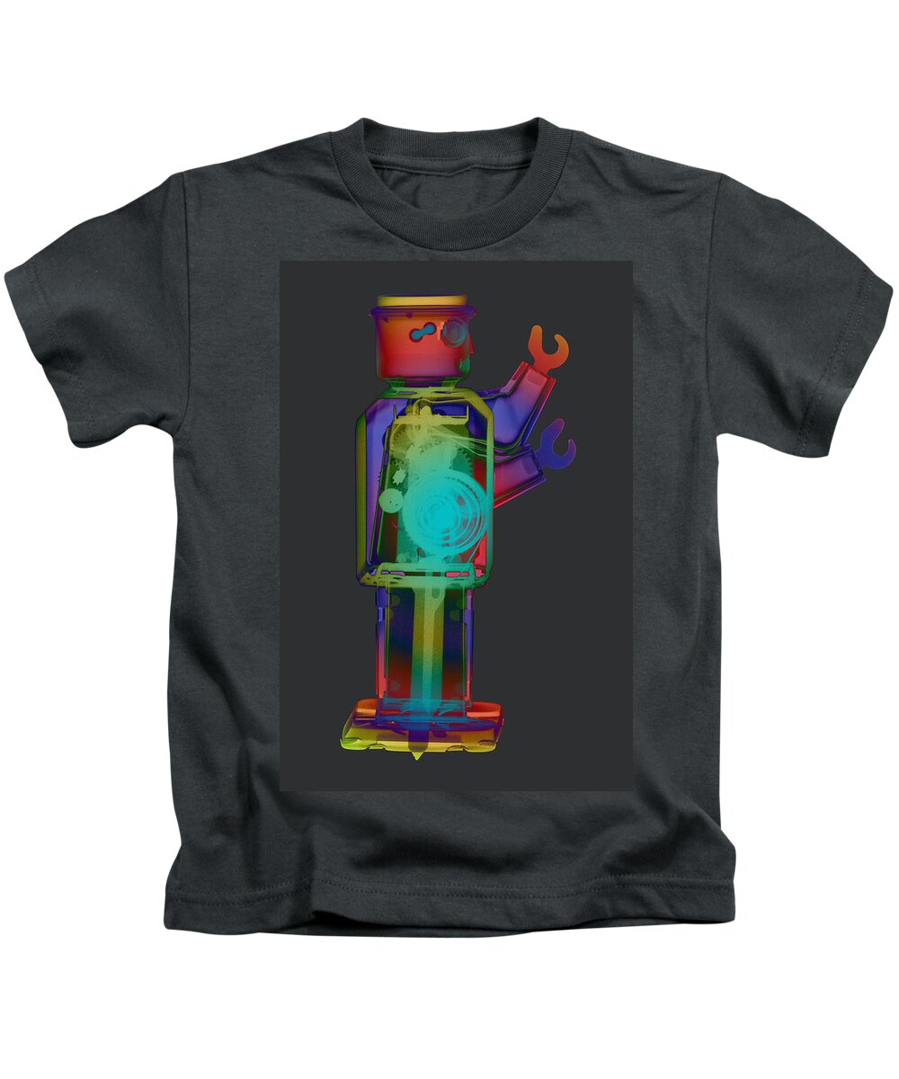 X-ray Art Kids T-Shirt featuring the photograph X-ray Robot With Hat No.1 by Roy Livingston