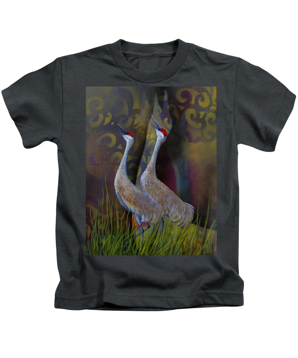 Sandhill Kids T-Shirt featuring the painting Harmony #1 by Dee Carpenter