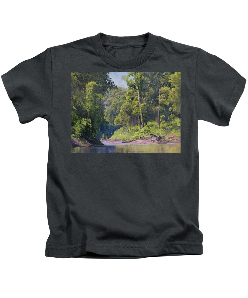 Mississippi Kids T-Shirt featuring the painting Near the River at Friars Point #1 by Bill Jackson