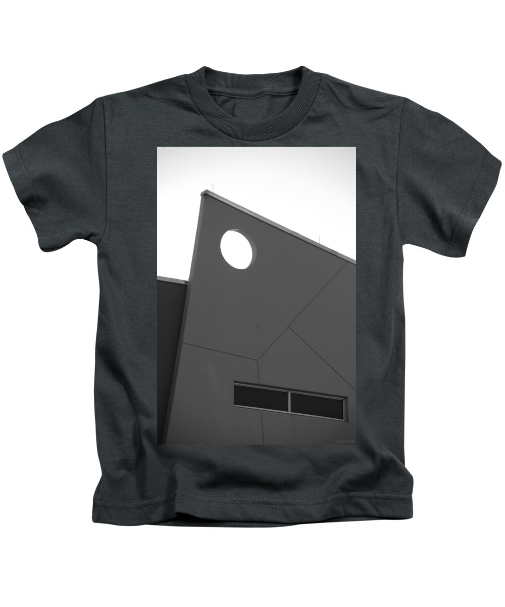 Architecture Kids T-Shirt featuring the photograph QW SCHOOL in BLACK AND WHITE #1 by Rob Hans