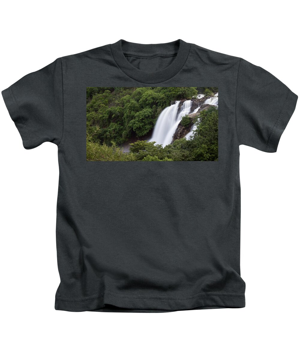 Shivanasamudra Falls Kids T-Shirt featuring the photograph Shivanasamudra Falls #1 by SAURAVphoto Online Store