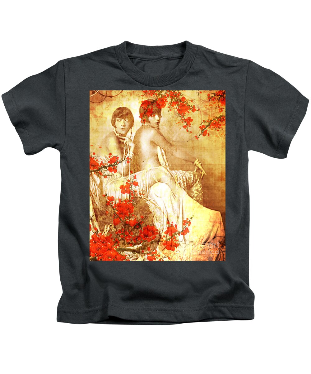 Nostalgic Seduction Kids T-Shirt featuring the photograph Winsome Women #13 by Chris Andruskiewicz