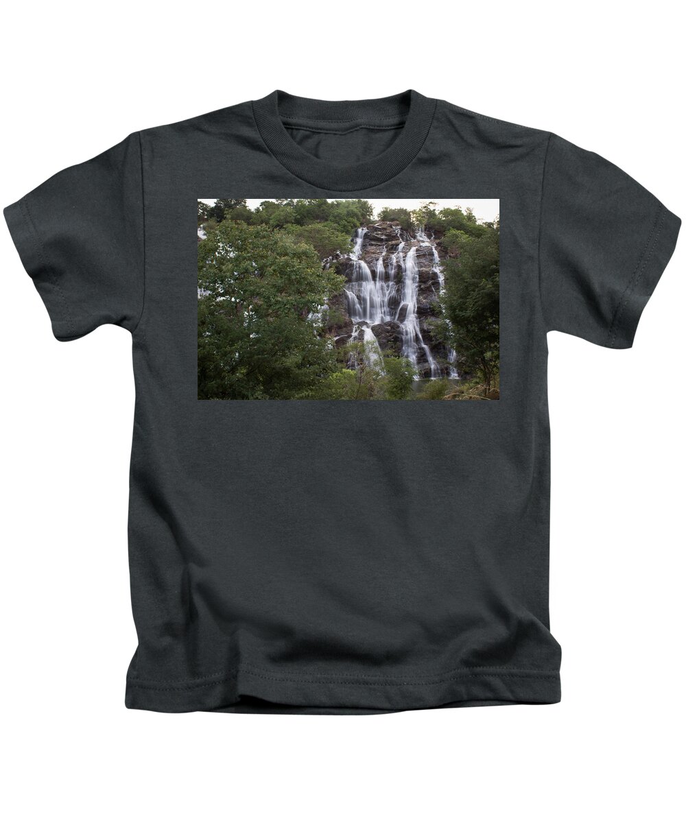 Shivanasamudra Falls Kids T-Shirt featuring the photograph Shivanasamudra Falls #3 by SAURAVphoto Online Store
