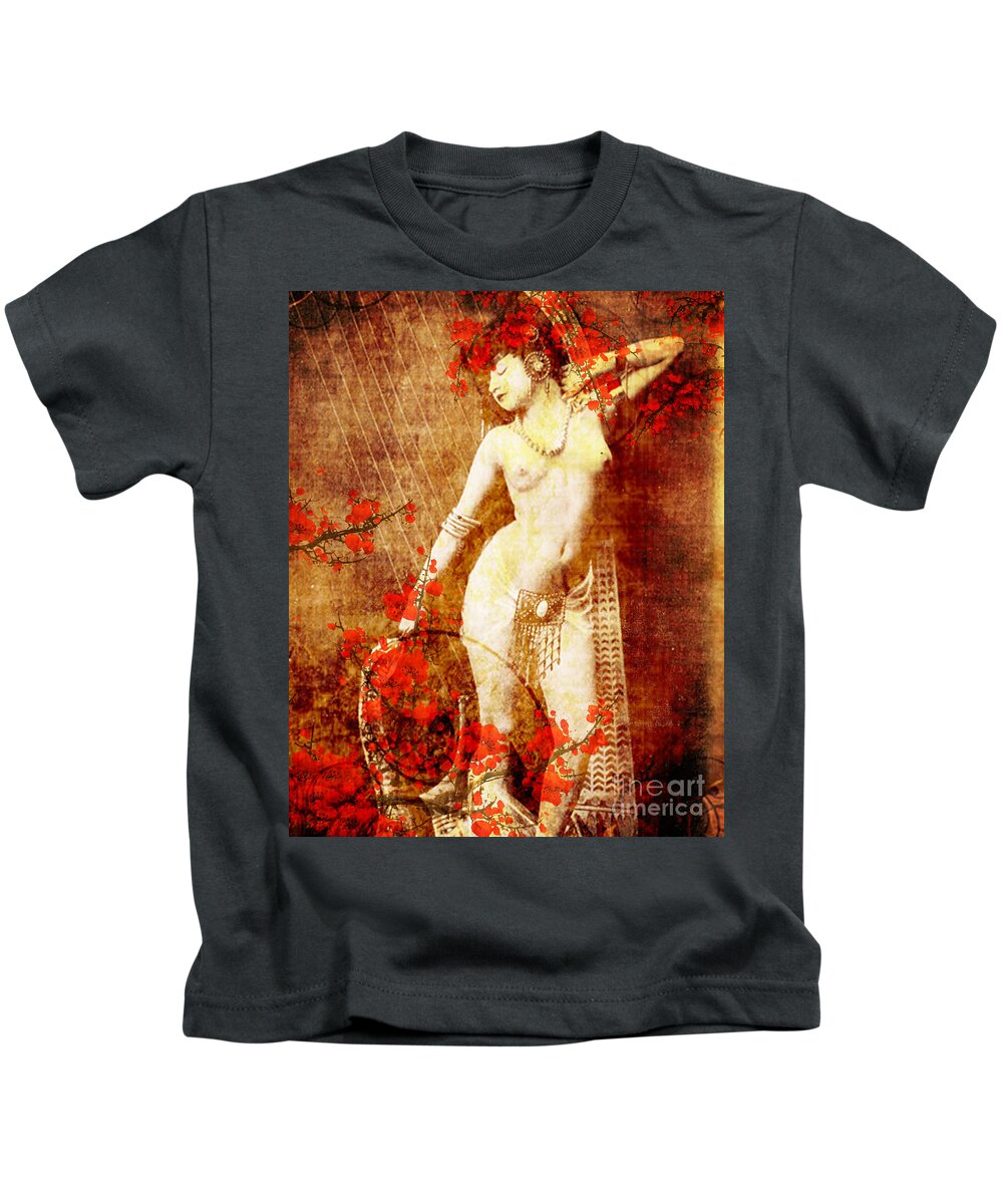 Nostalgic Seduction Kids T-Shirt featuring the photograph Winsome Woman #40 by Chris Andruskiewicz