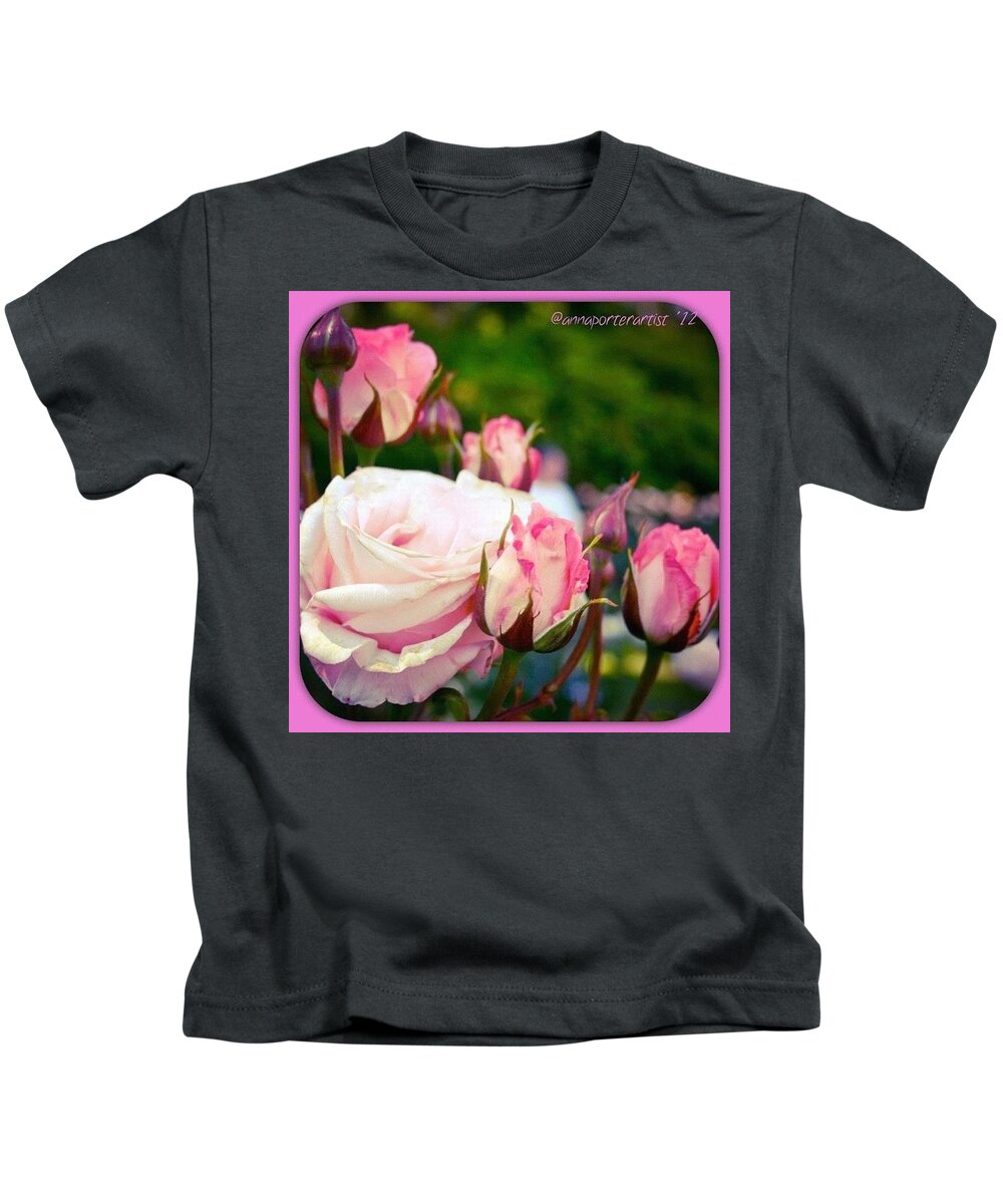 Flowersofinstagram Kids T-Shirt featuring the photograph A Family Affair #rose #gardens #roses by Anna Porter