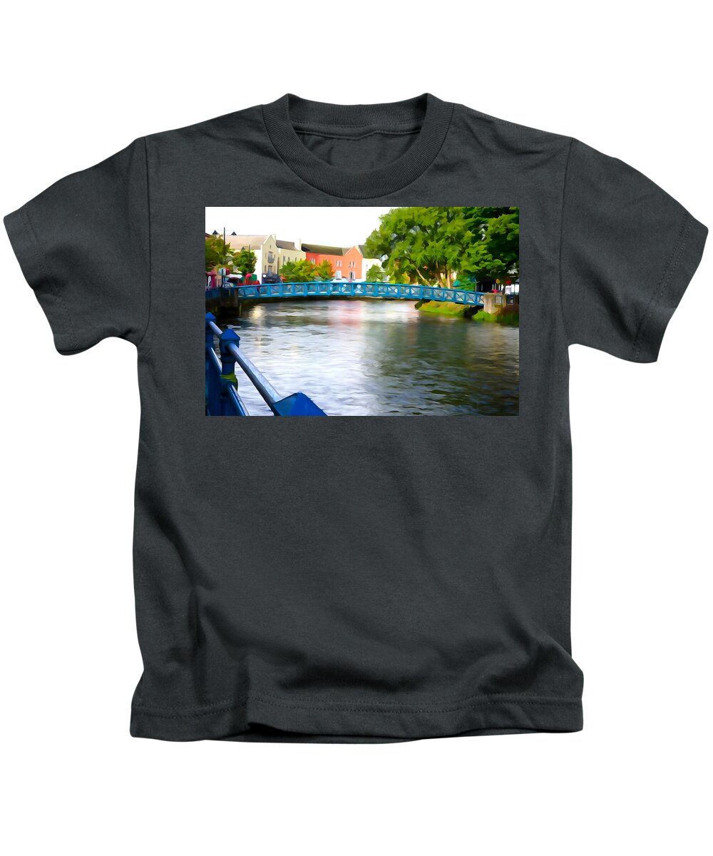 Bridge Kids T-Shirt featuring the photograph A River Runs Through It by Norma Brock