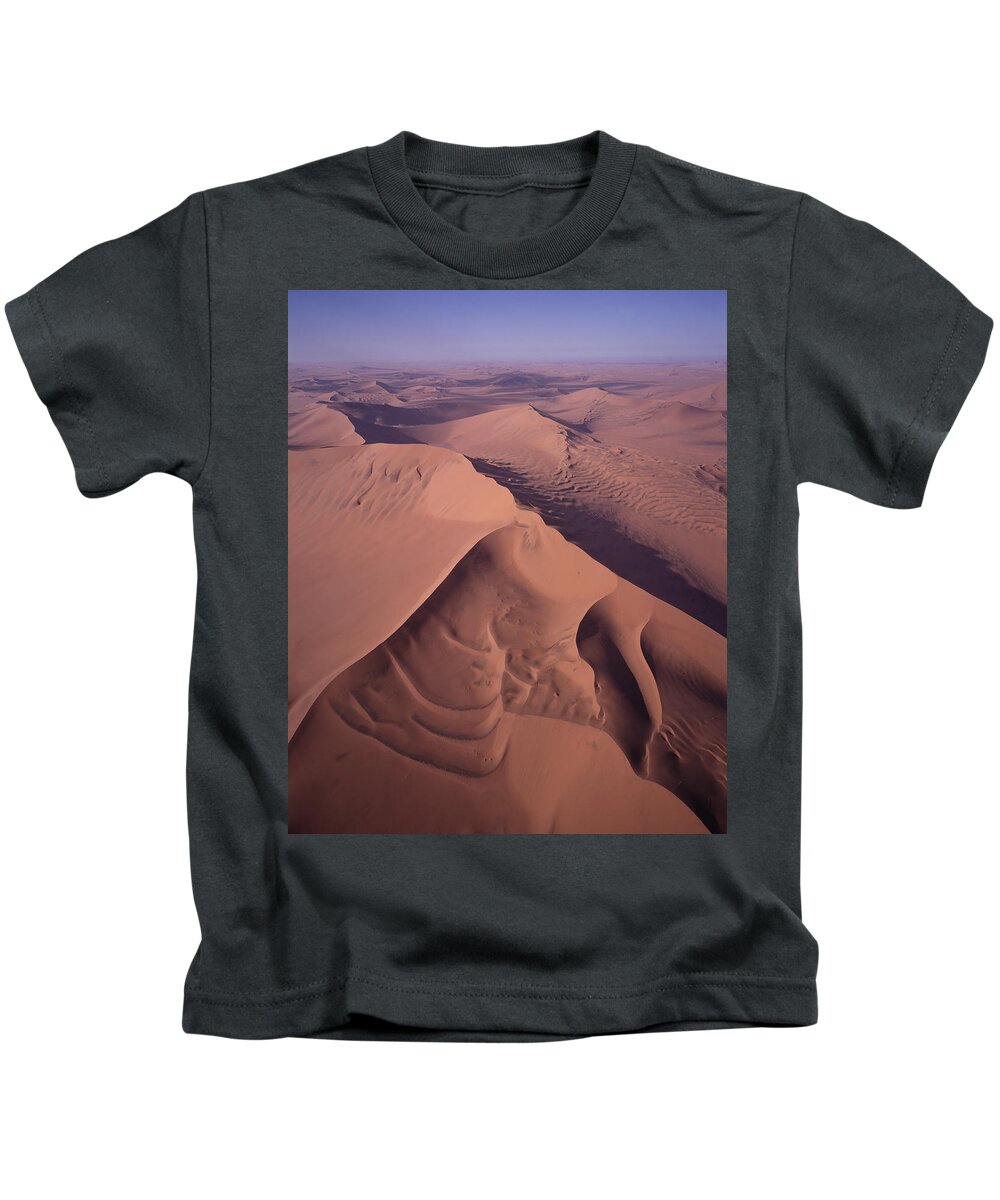 Mp Kids T-Shirt featuring the photograph Aerial View Of Star Dune Formations by Gerry Ellis