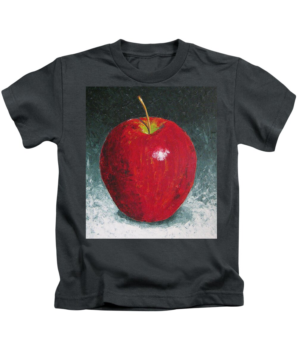 Apple Kids T-Shirt featuring the painting Apple by Rollin Kocsis