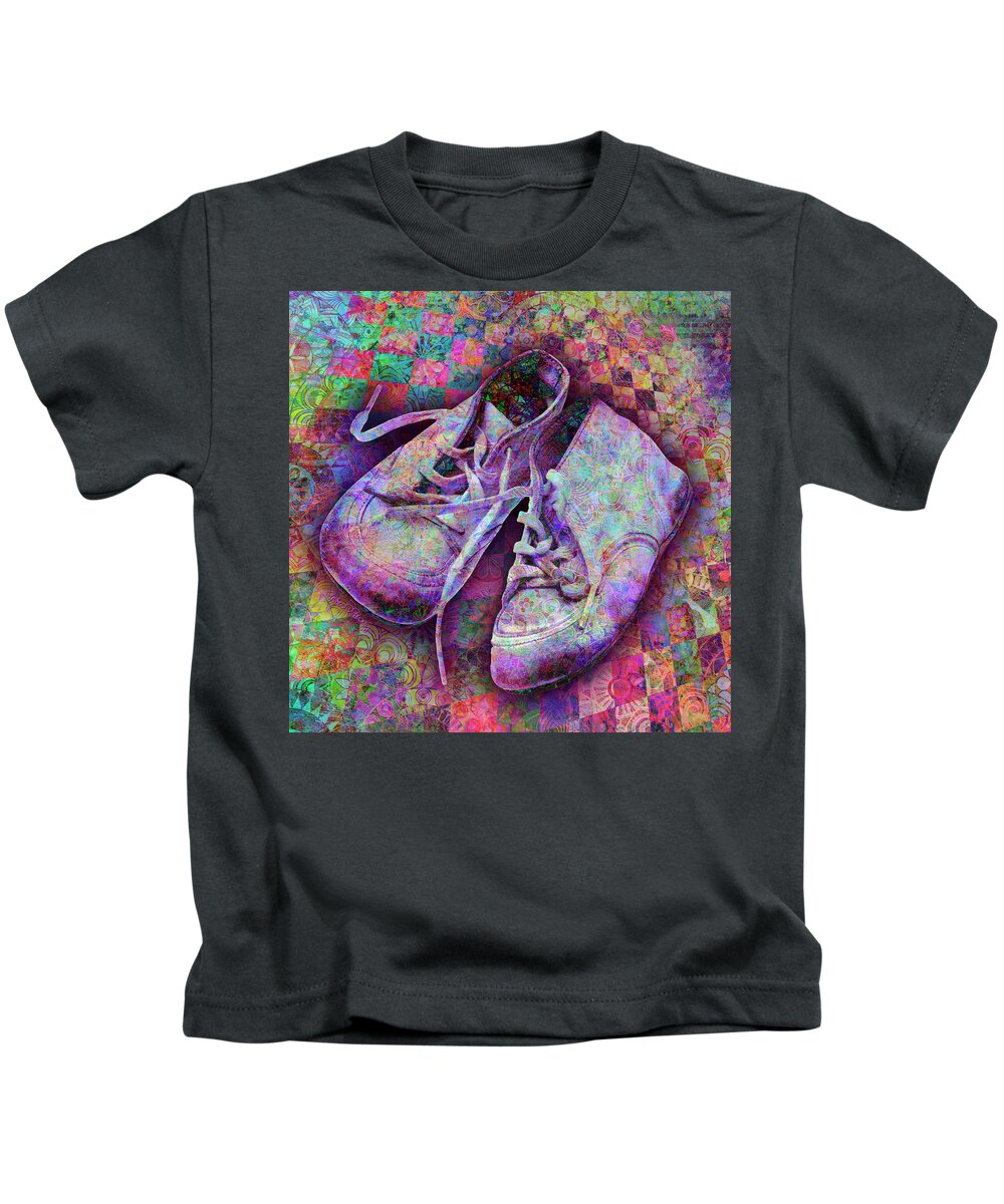 Quilt Kids T-Shirt featuring the digital art Baby Shoes by Barbara Berney