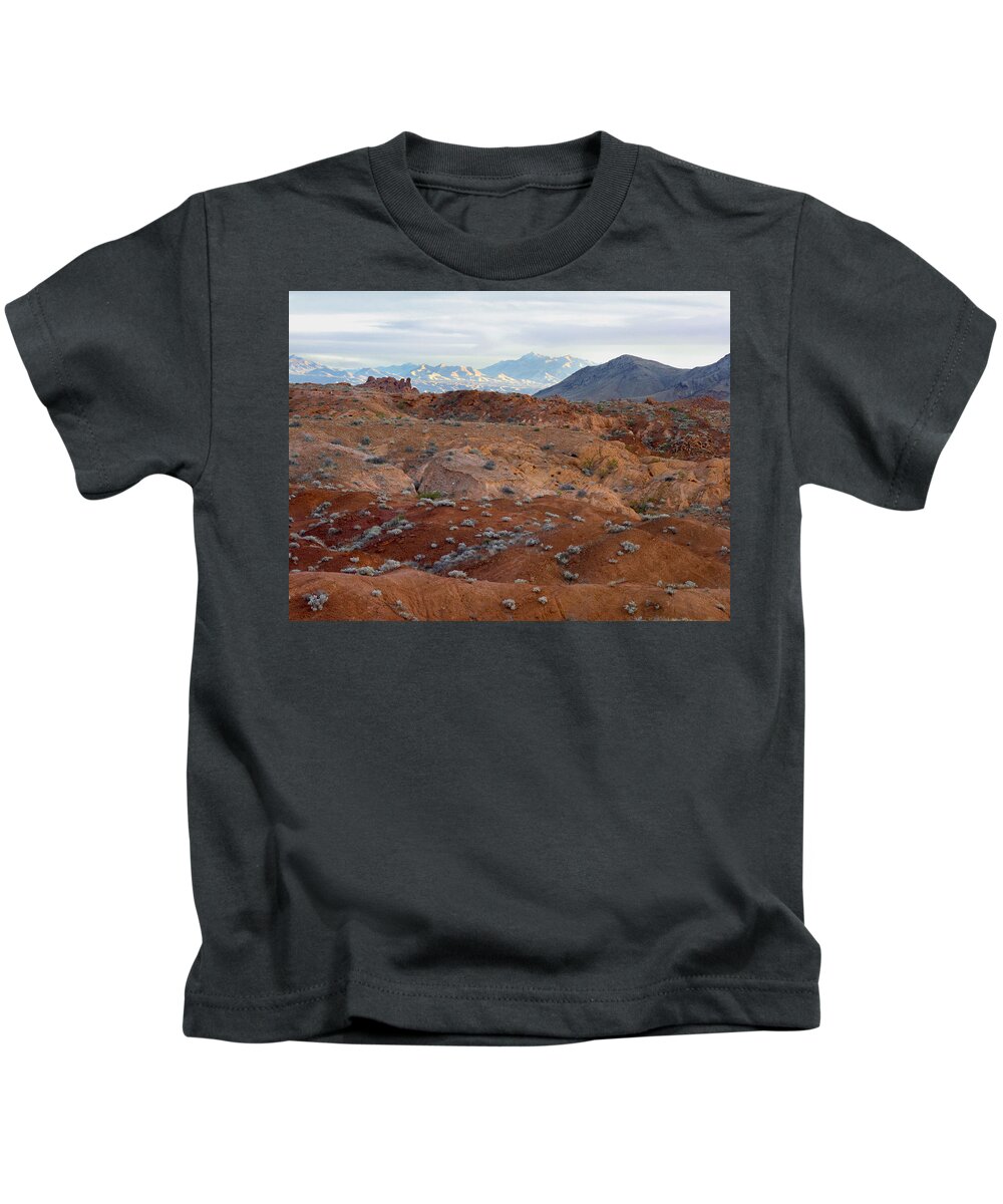 00175534 Kids T-Shirt featuring the photograph Black Mountains Surrounding Valley by Tim Fitzharris