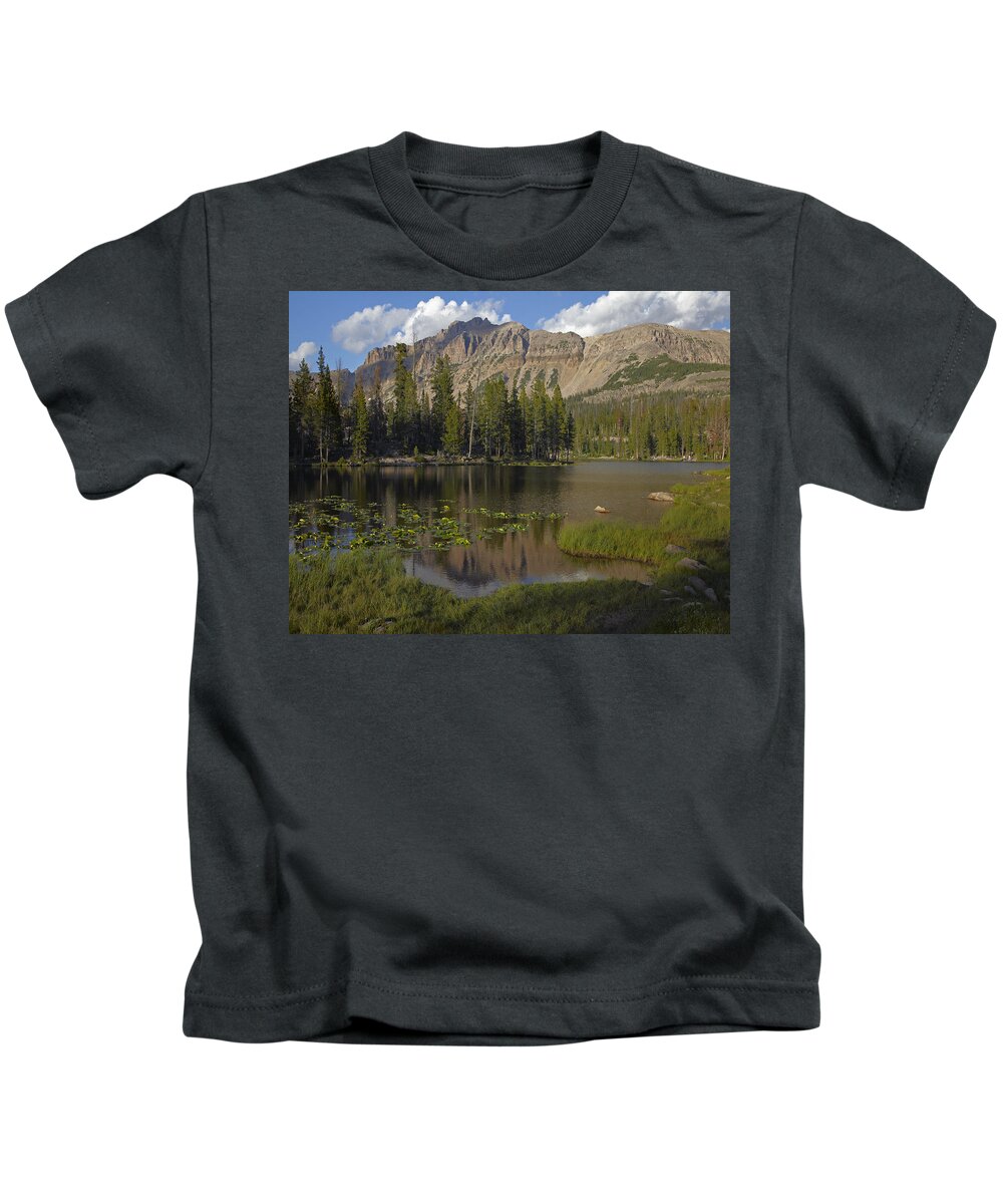 00437815 Kids T-Shirt featuring the photograph Butterfly Lake Uinta Range Utah by Tim Fitzharris