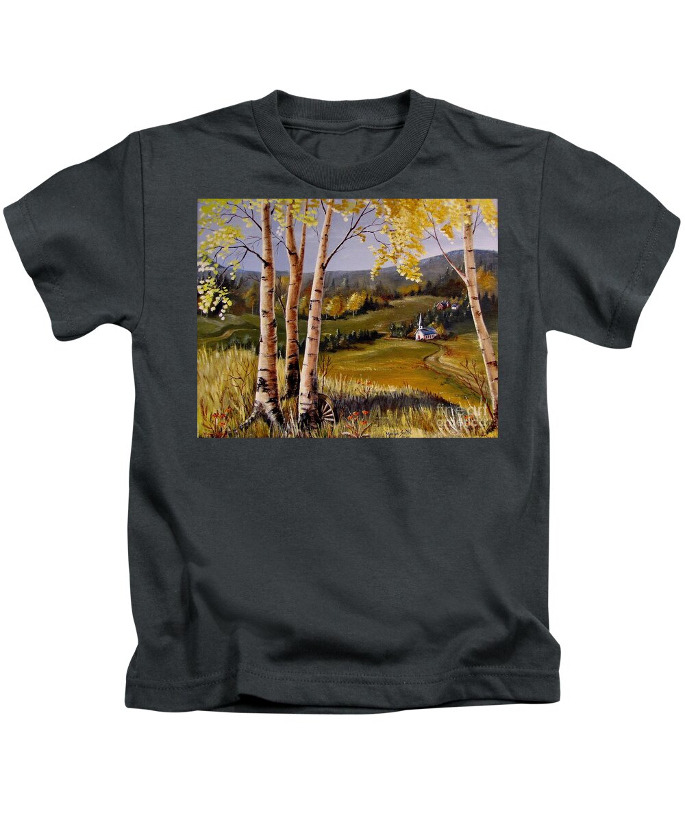 Country Church Kids T-Shirt featuring the painting Country Church by Marilyn Smith