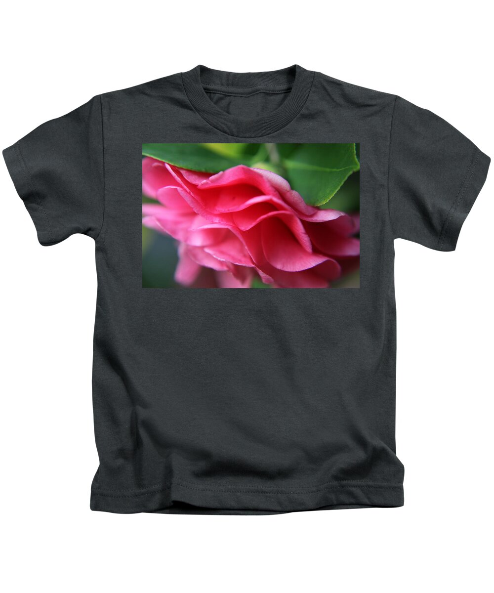 Flowers Kids T-Shirt featuring the photograph Dancing Petals of the Camellia by Portraits By NC