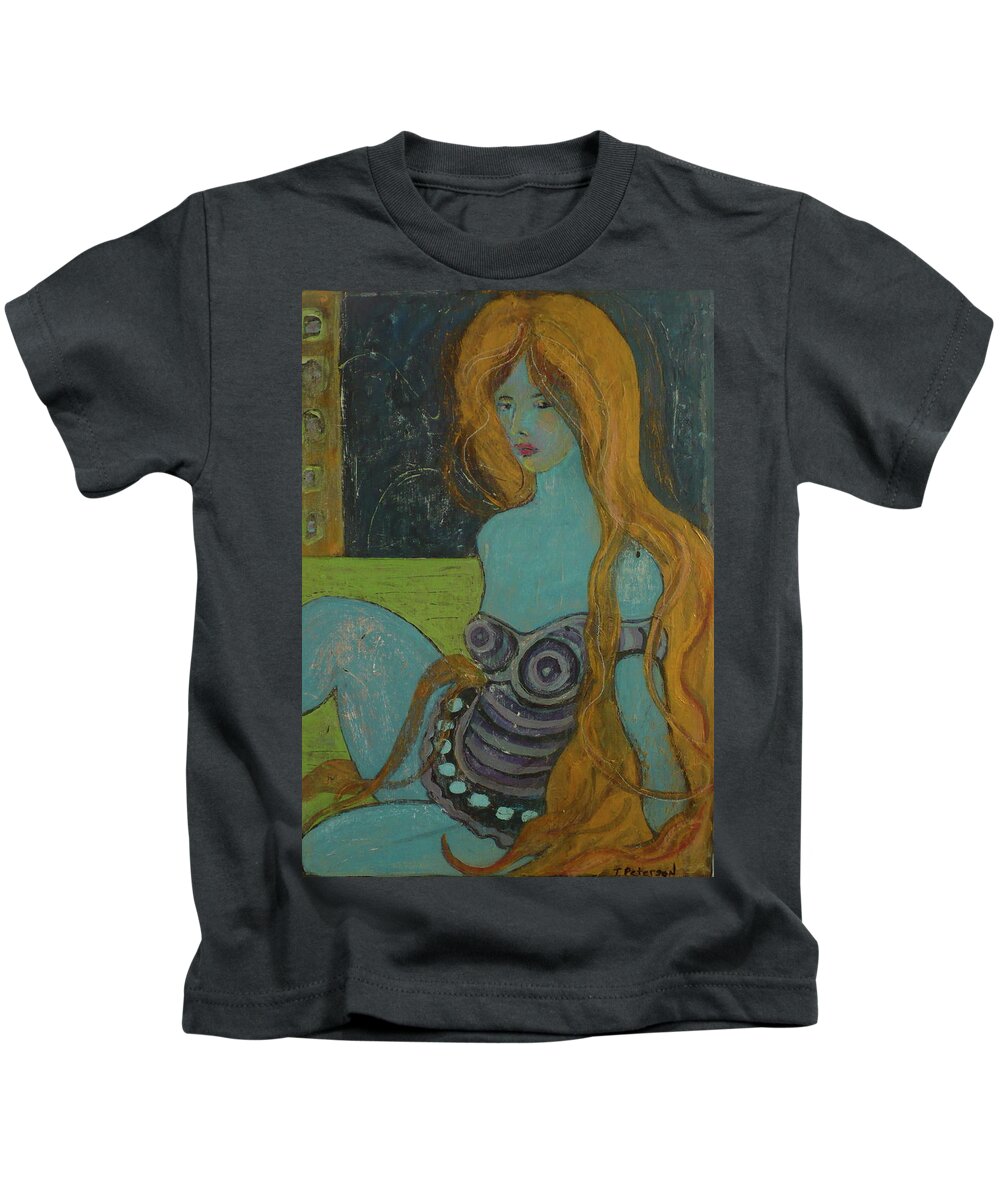 Painting Kids T-Shirt featuring the painting Rapunzel by Todd Peterson
