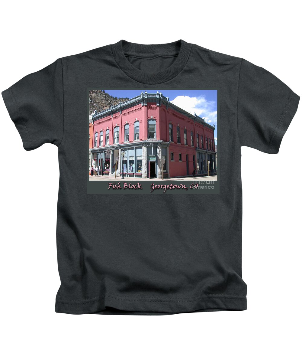 Georgetown Kids T-Shirt featuring the photograph Fish Block Georgetown Colorado by Tim Mulina