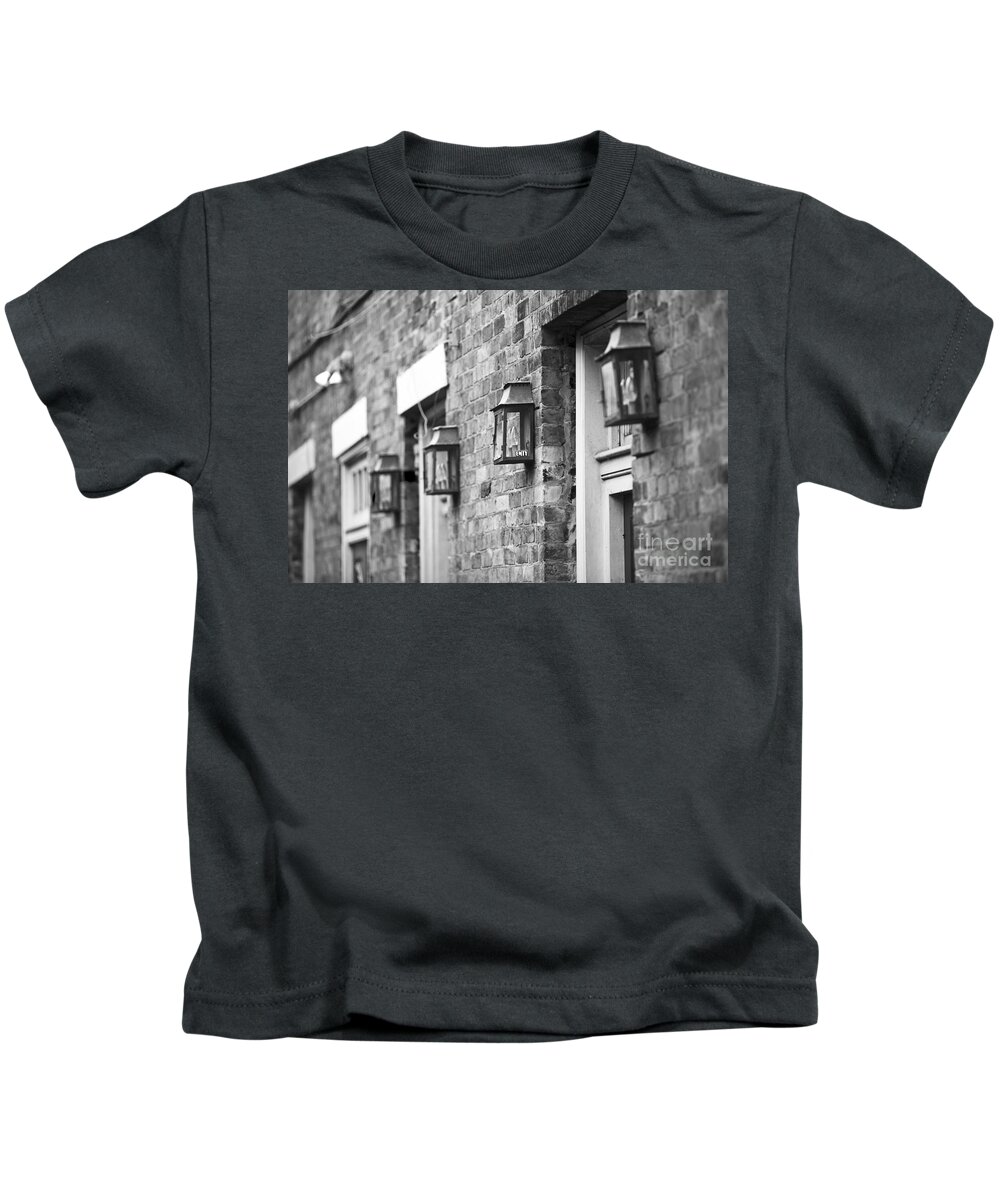 New Orleans Kids T-Shirt featuring the photograph French Quarter Lamps by Leslie Leda