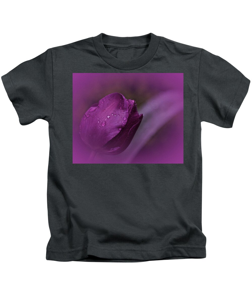 Purple Tulip Kids T-Shirt featuring the photograph Grape Tulip by Richard Cummings