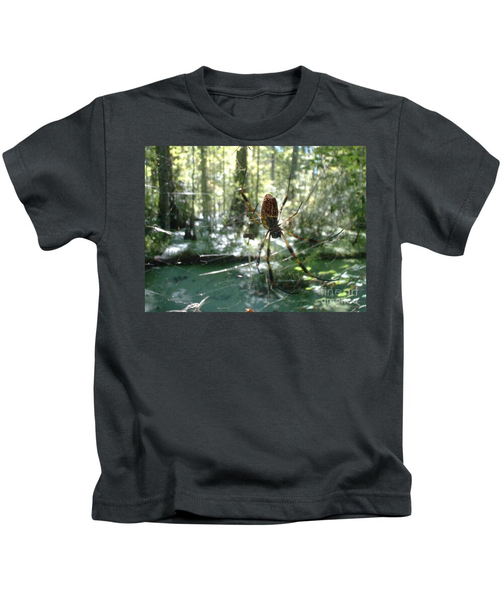 Spider Kids T-Shirt featuring the photograph Hanging Loose by Mark Robbins