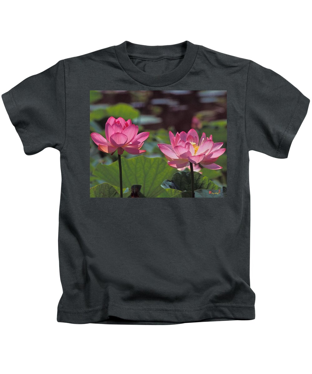 Nature Kids T-Shirt featuring the photograph Lotus Pair 24M by Gerry Gantt