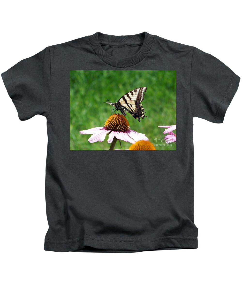 Butterflies Kids T-Shirt featuring the photograph Lunch Time by Dorrene BrownButterfield