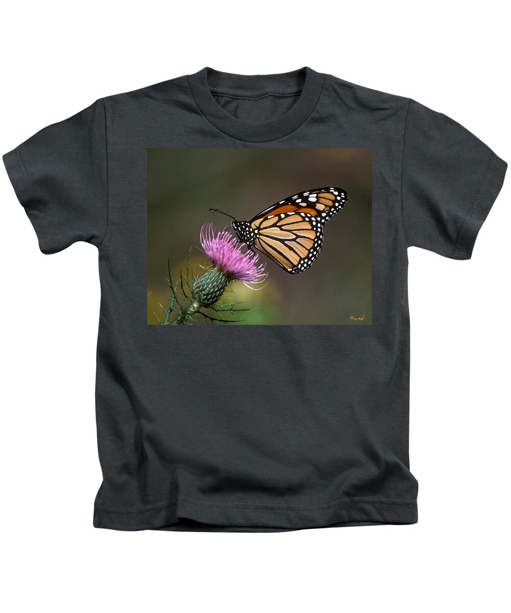 Nature Kids T-Shirt featuring the photograph Monarch Butterfly on Thistle 13A by Gerry Gantt