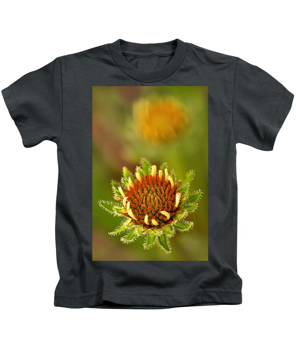 2012 Kids T-Shirt featuring the photograph Pale Purple Coneflower Bud by Robert Charity