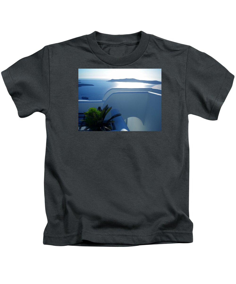 Colette Kids T-Shirt featuring the photograph Peaceful Sunset Santorini by Colette V Hera Guggenheim