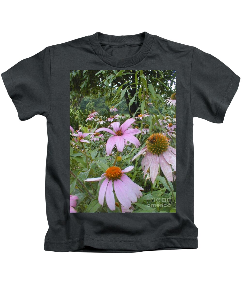 Flowers Kids T-Shirt featuring the photograph Purple Coneflowers by Vonda Lawson-Rosa