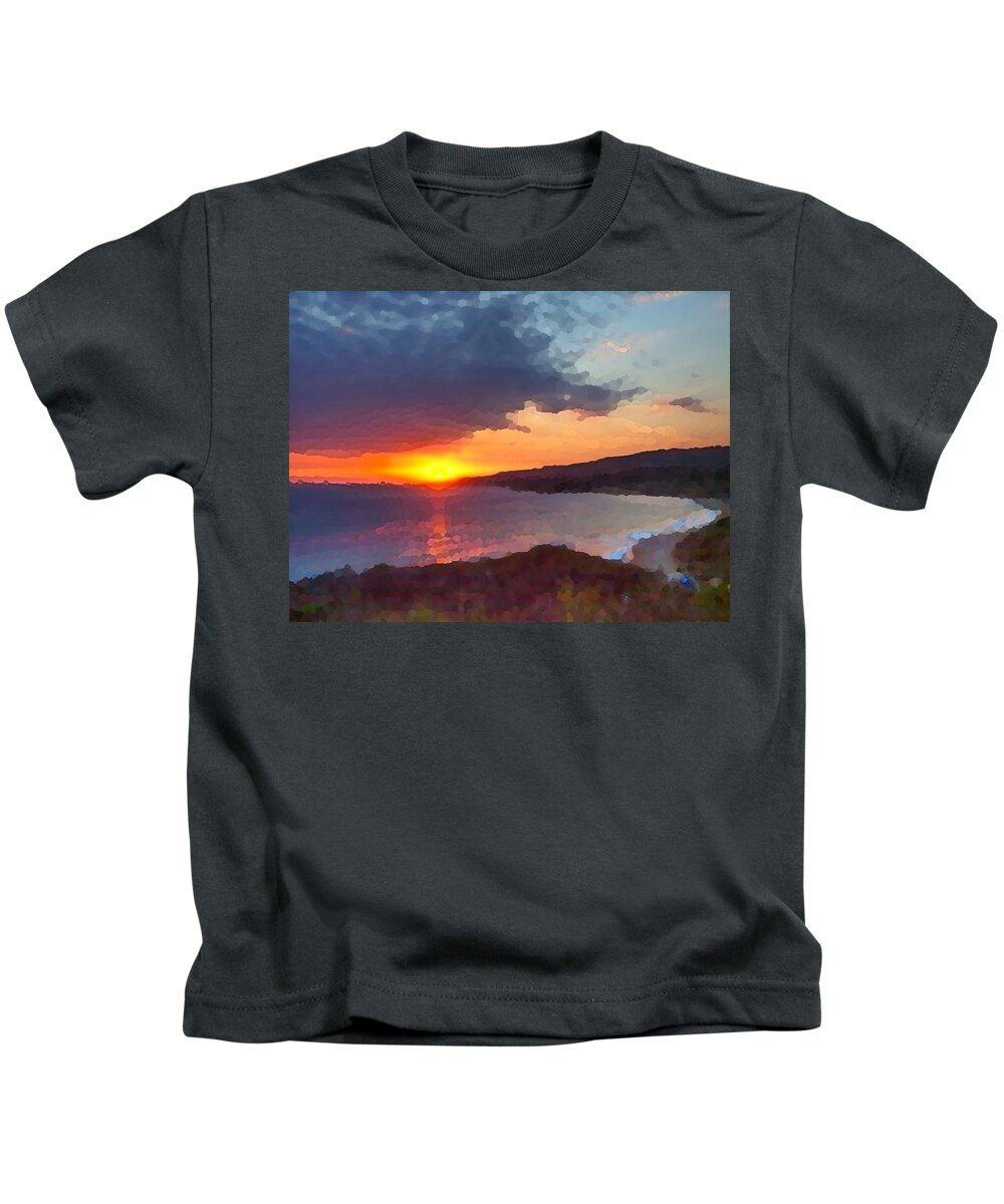 Sunset Kids T-Shirt featuring the photograph PV Sunset by Joe Schofield
