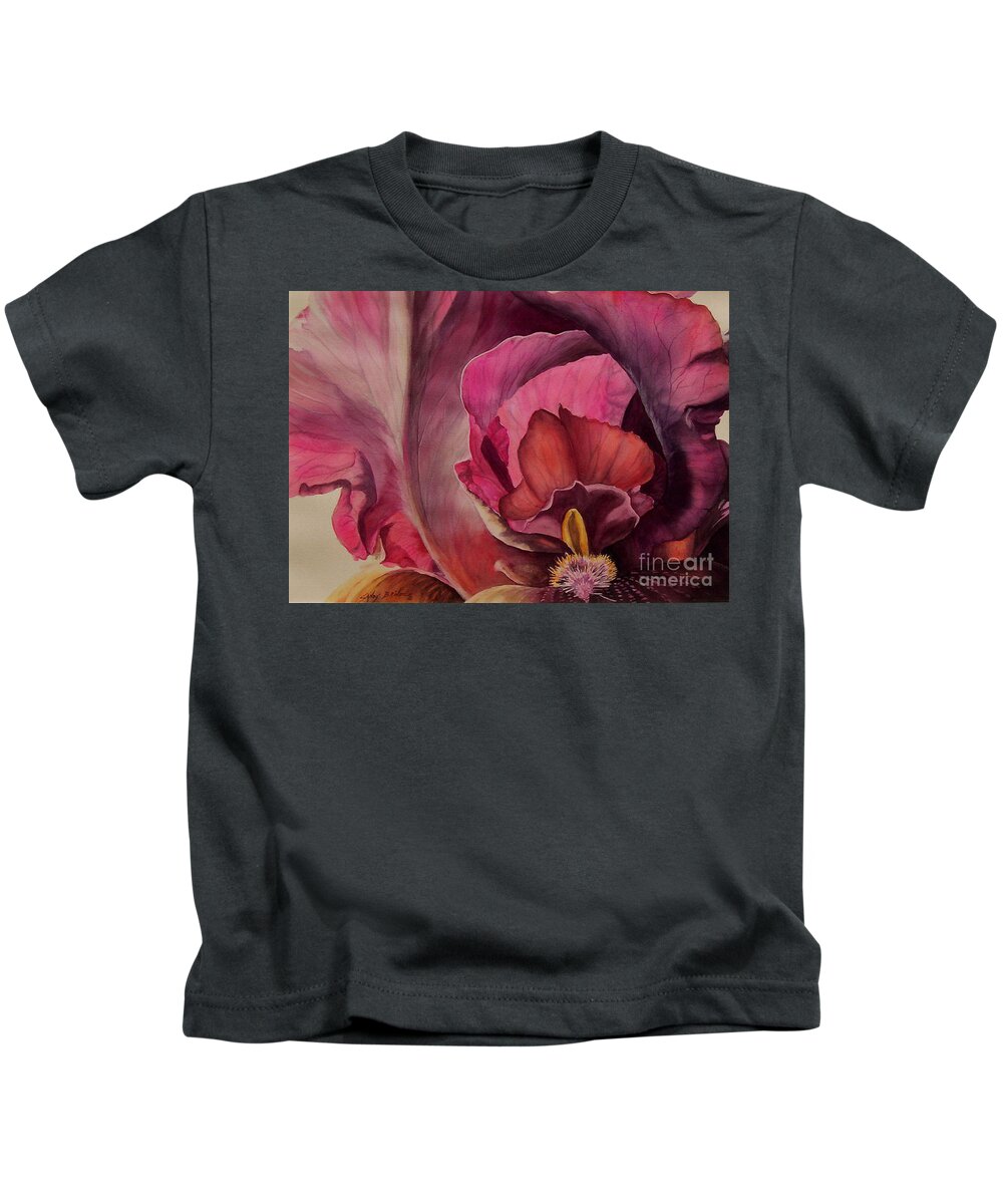 Watercolor Kids T-Shirt featuring the painting Red Explosion  sold #1 by Sandy Brindle