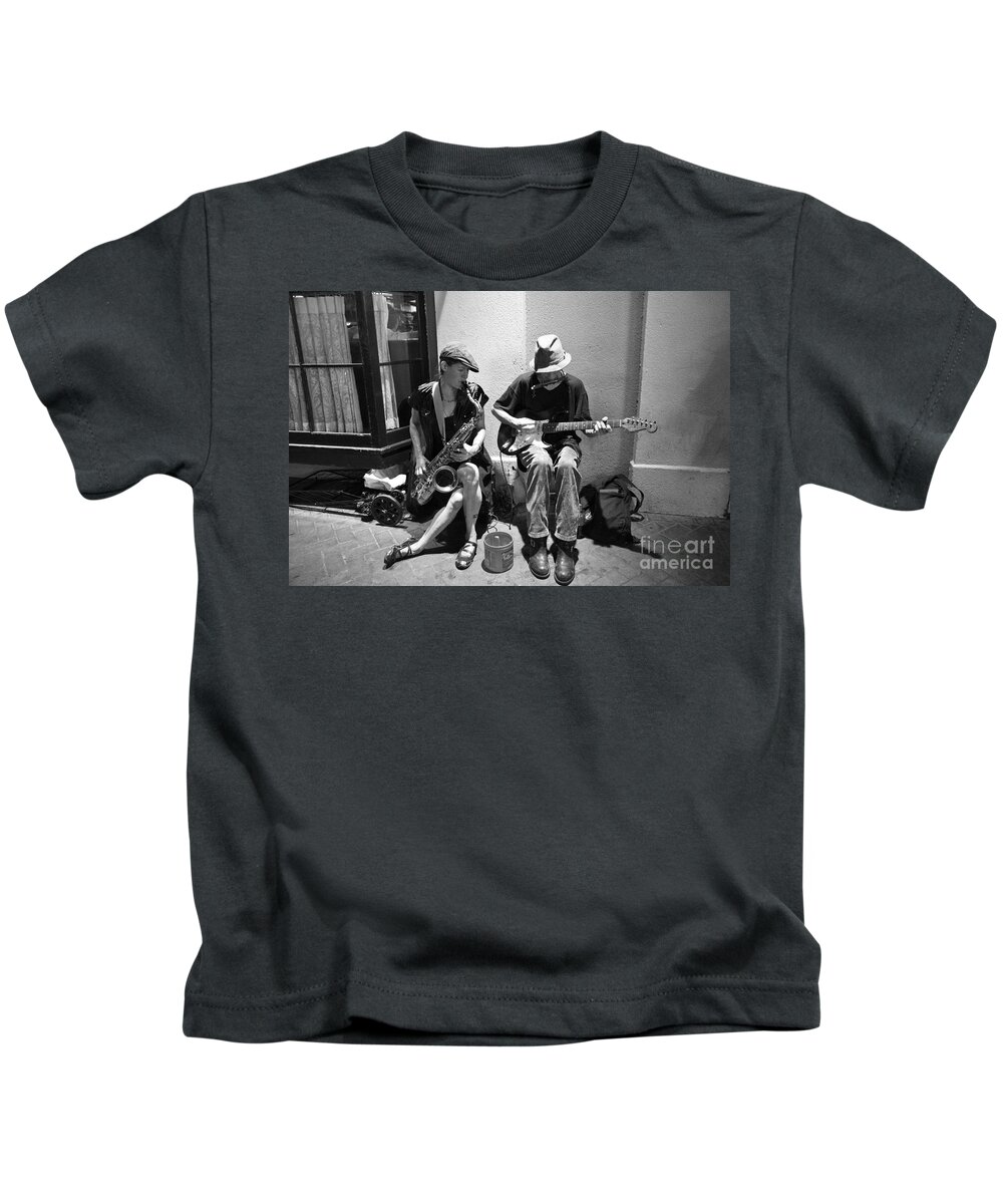 New Orleans Kids T-Shirt featuring the photograph Royal Street Music by Leslie Leda