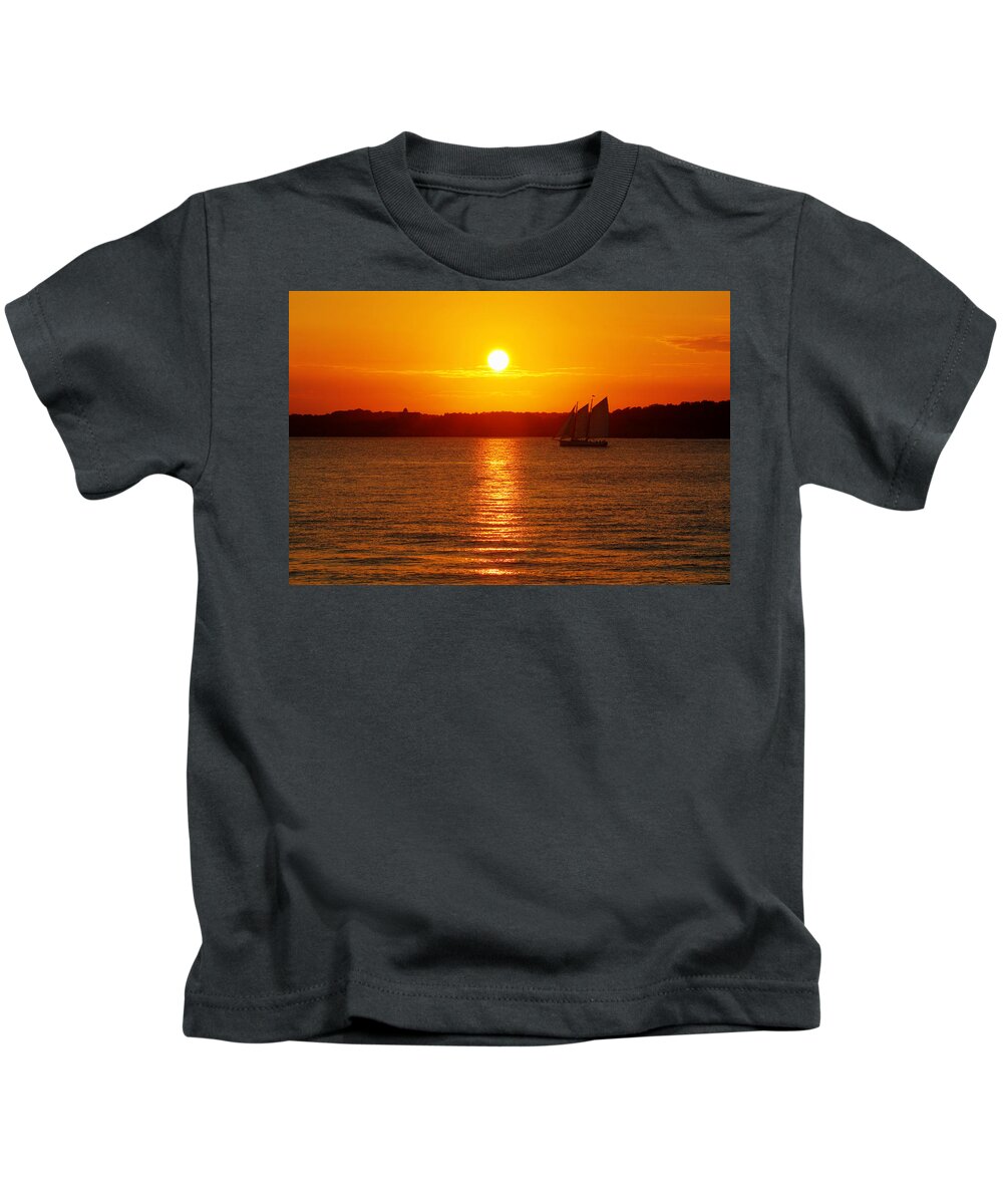 Sail Kids T-Shirt featuring the photograph Sail Off Into The Sunset by Andrew Pacheco