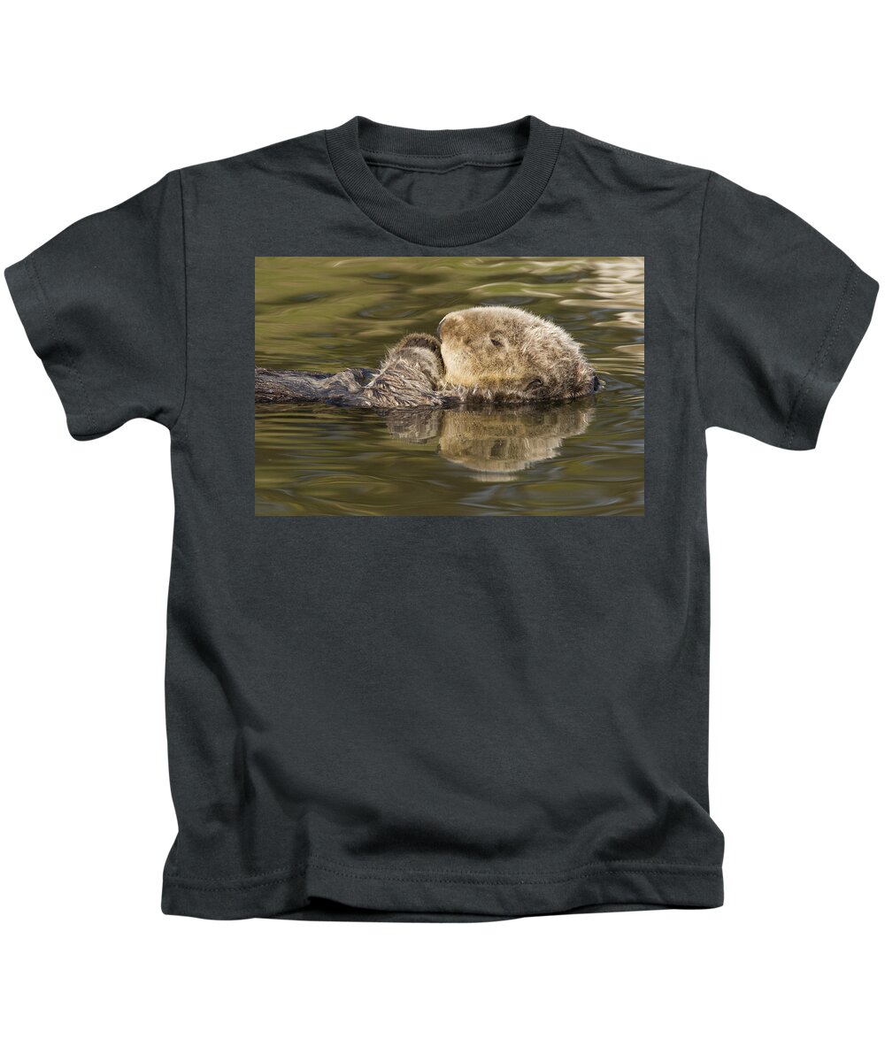 00429681 Kids T-Shirt featuring the photograph Sea Otter Elkhorn Slough Monterey Bay by Sebastian Kennerknecht