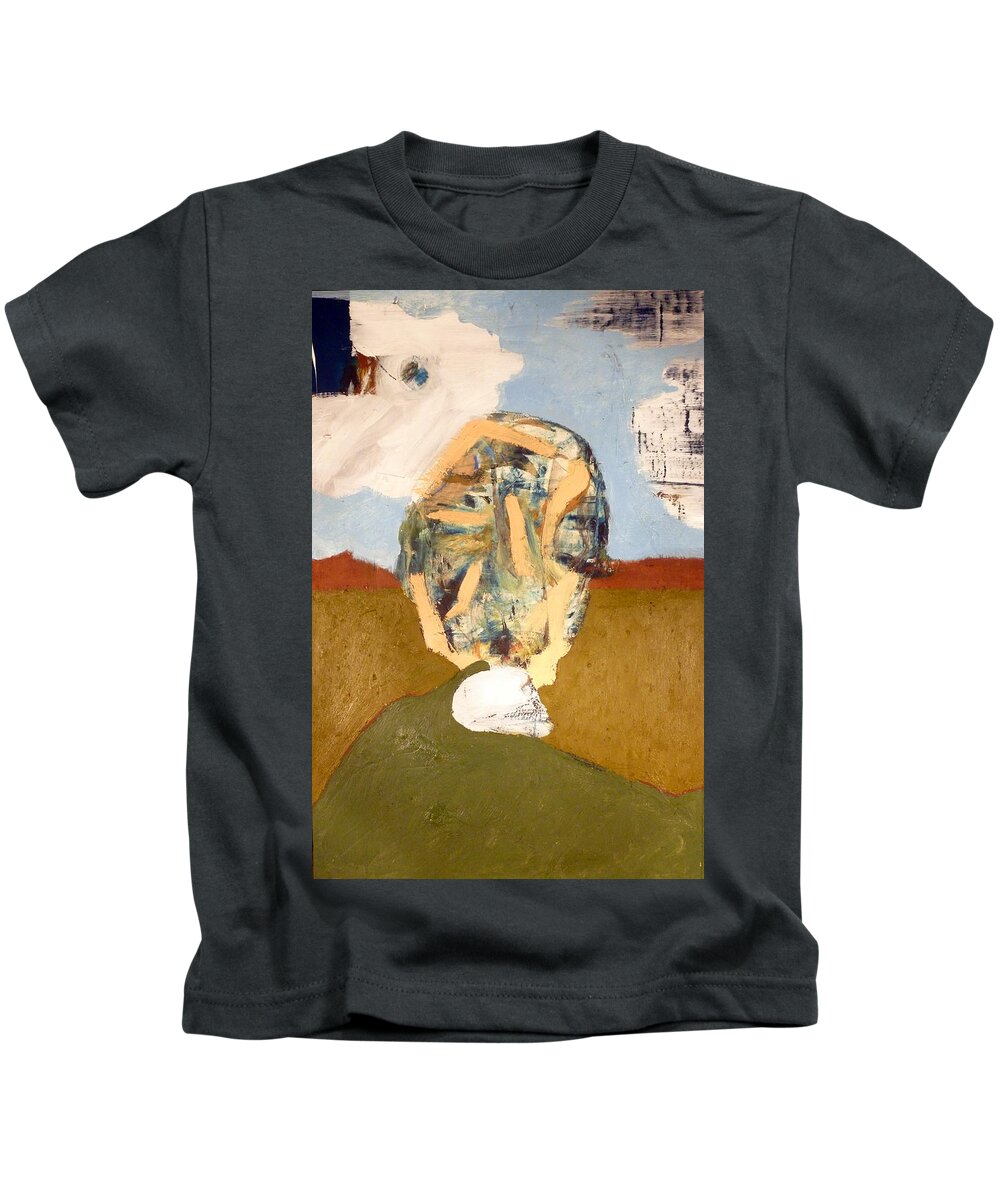 Landscape Kids T-Shirt featuring the painting Skull Thought by JC Armbruster