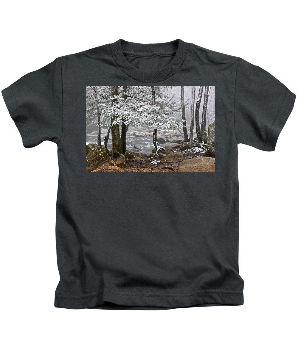 Landscape Kids T-Shirt featuring the photograph Smoky Mountain Stream by Tom and Pat Cory