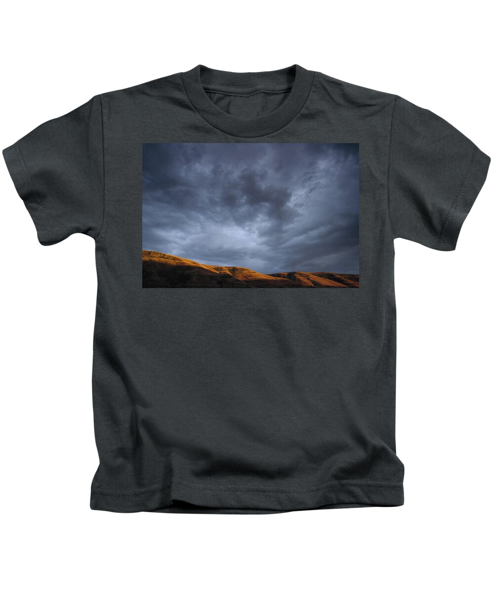00201720 Kids T-Shirt featuring the photograph Stormy Sky Clearwater NF Idaho by Gerry Ellis