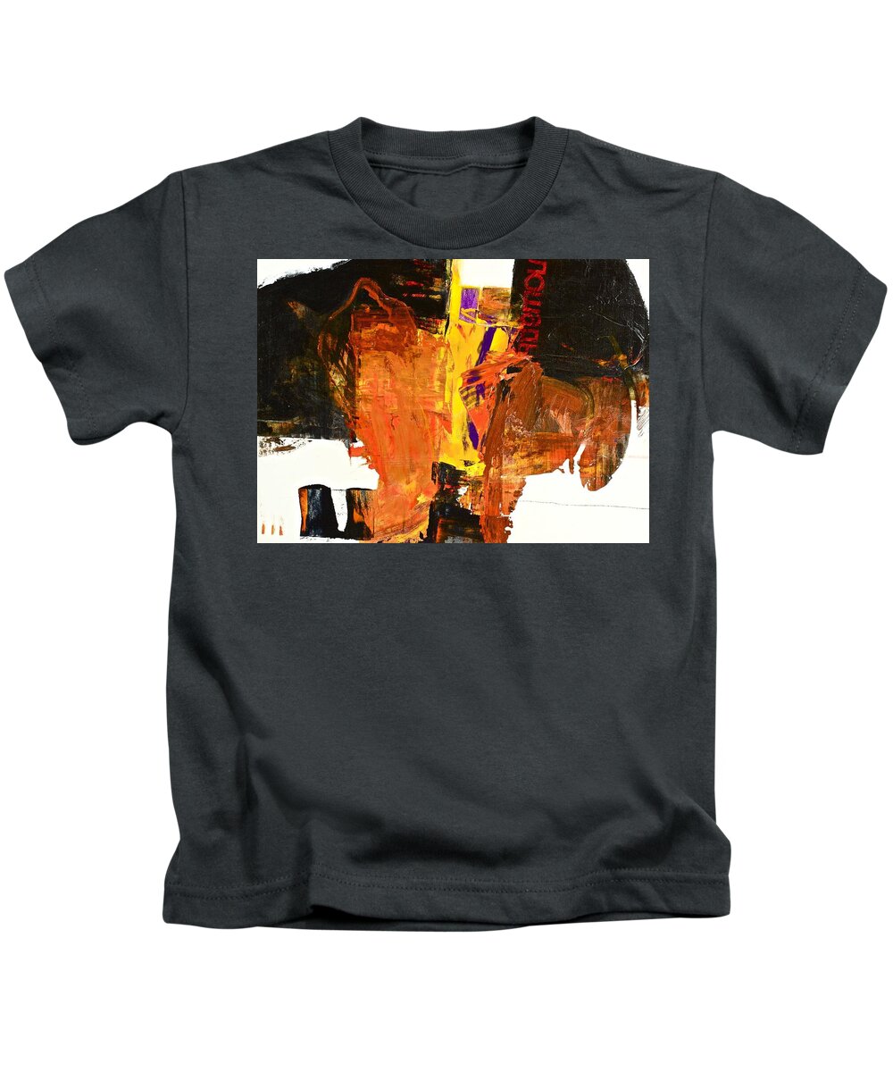 Abstract Paintings Kids T-Shirt featuring the painting Subliminal Sublimation by Cliff Spohn