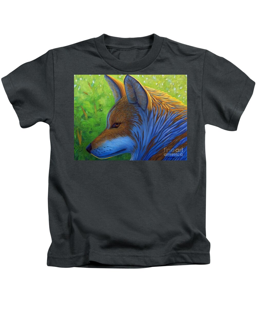 Wolf Kids T-Shirt featuring the painting The Pathfinder by Brian Commerford