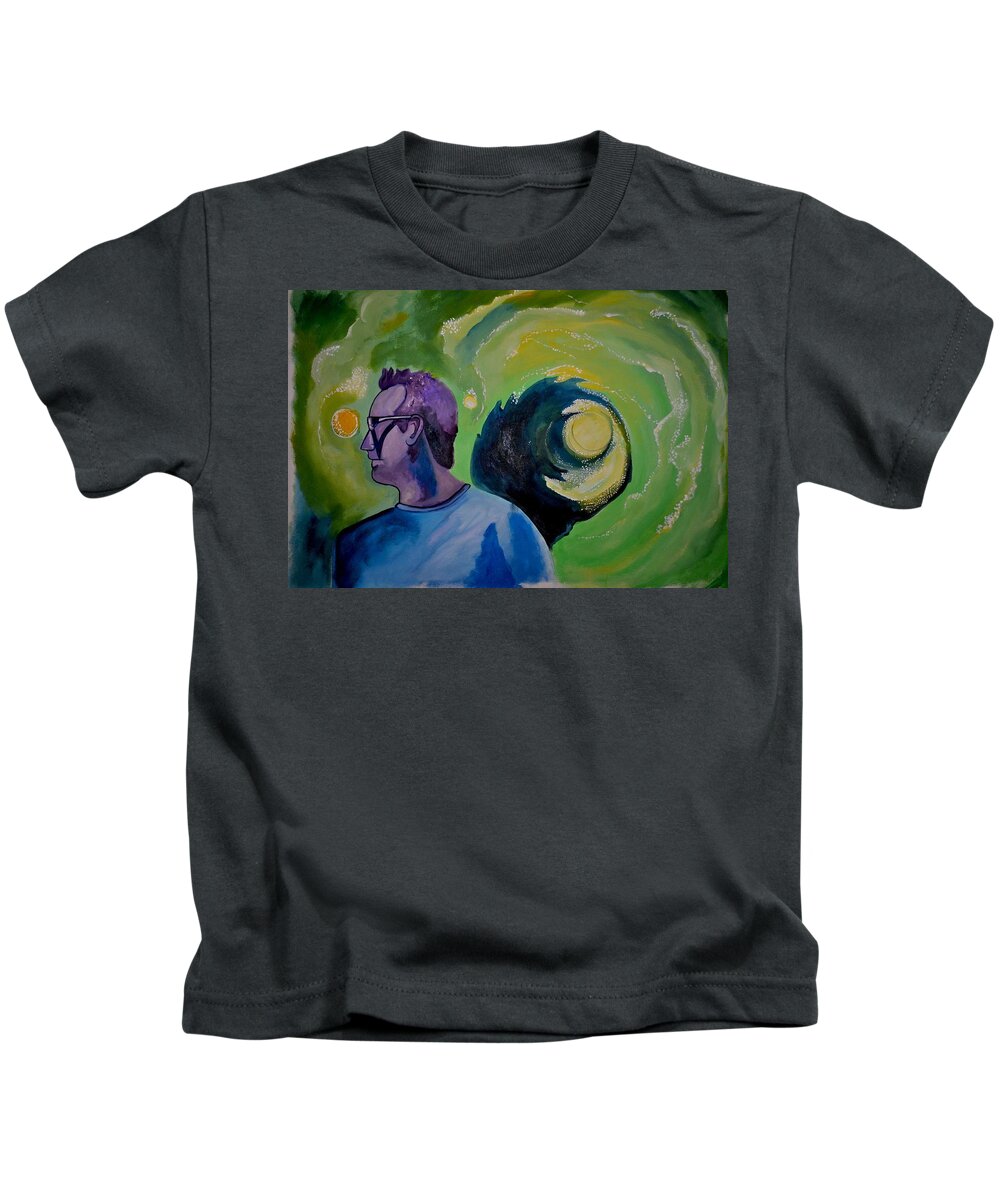 Music Kids T-Shirt featuring the painting The um Portal no two by Patricia Arroyo